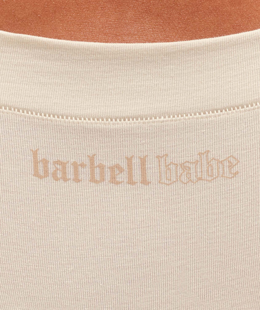 Cotton Graphic Thong Oat White
