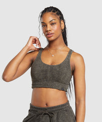 Monogram Towelling Bralette Strength Green