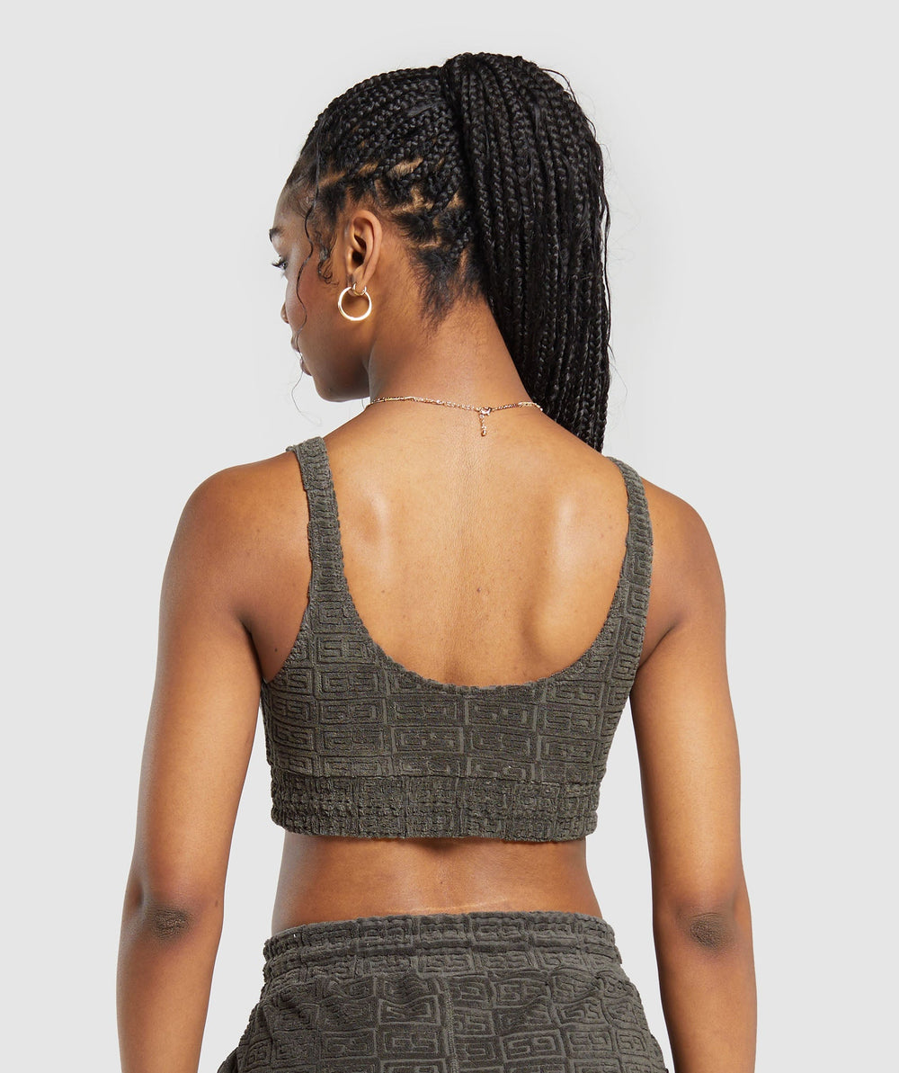 Monogram Towelling Bralette Strength Green