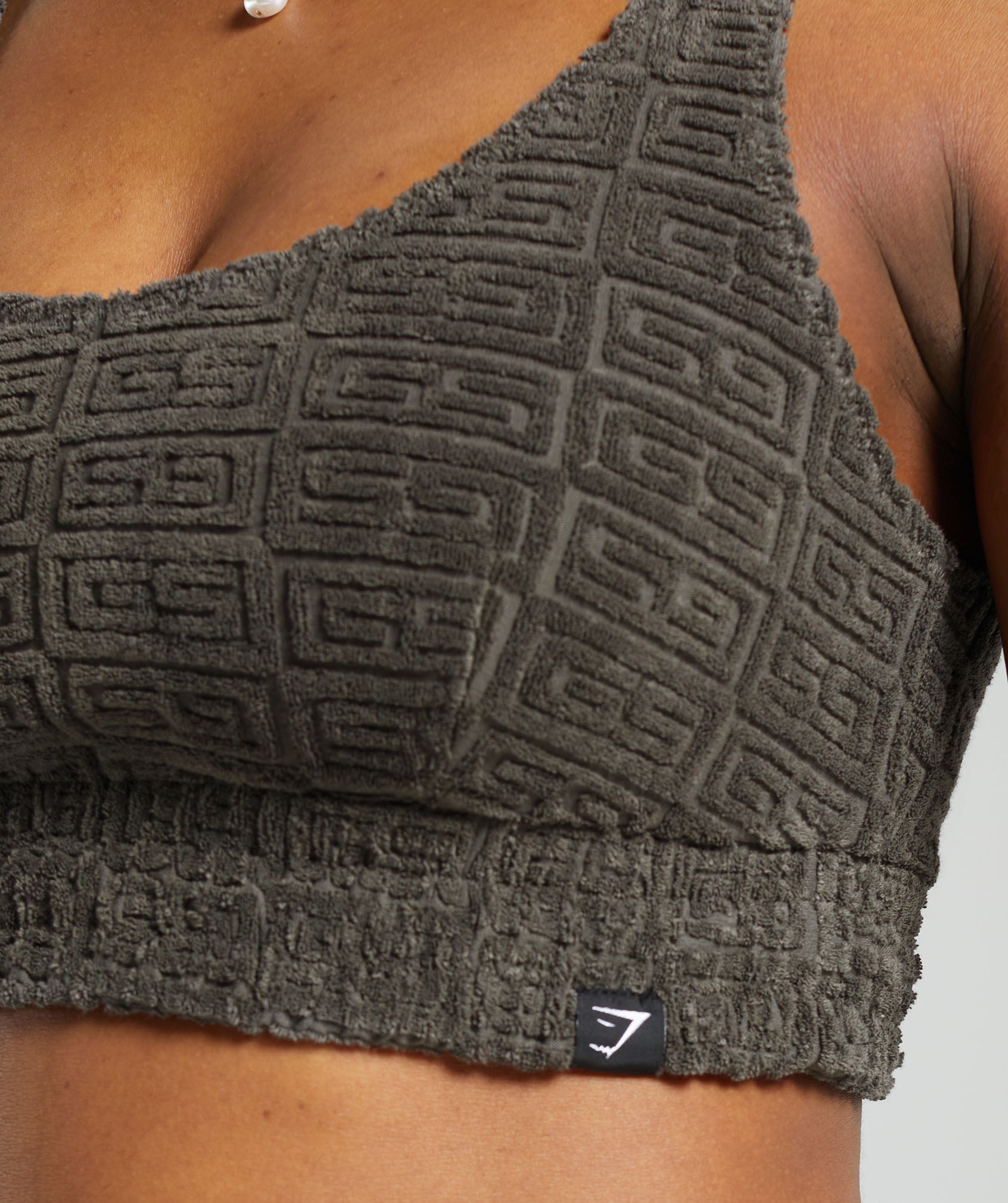 Monogram Towelling Bralette Strength Green