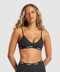 Rib Bralette Midnight Black Marl