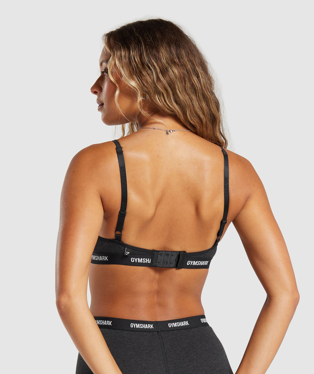Rib Bralette Midnight Black Marl