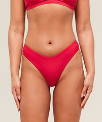 Dipped Front Bikini Thong Carmine Red