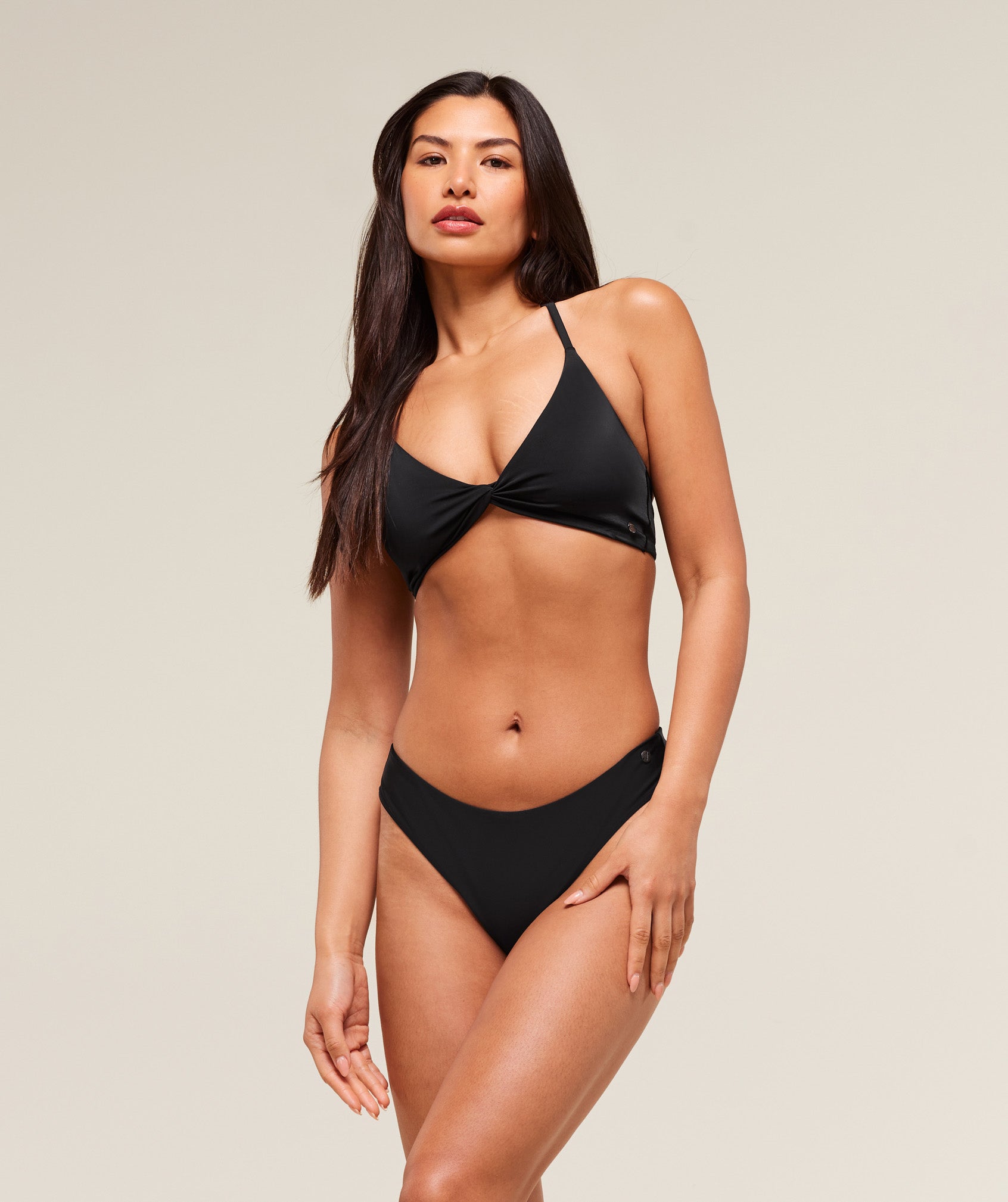 Twist Front Bikini Top Black