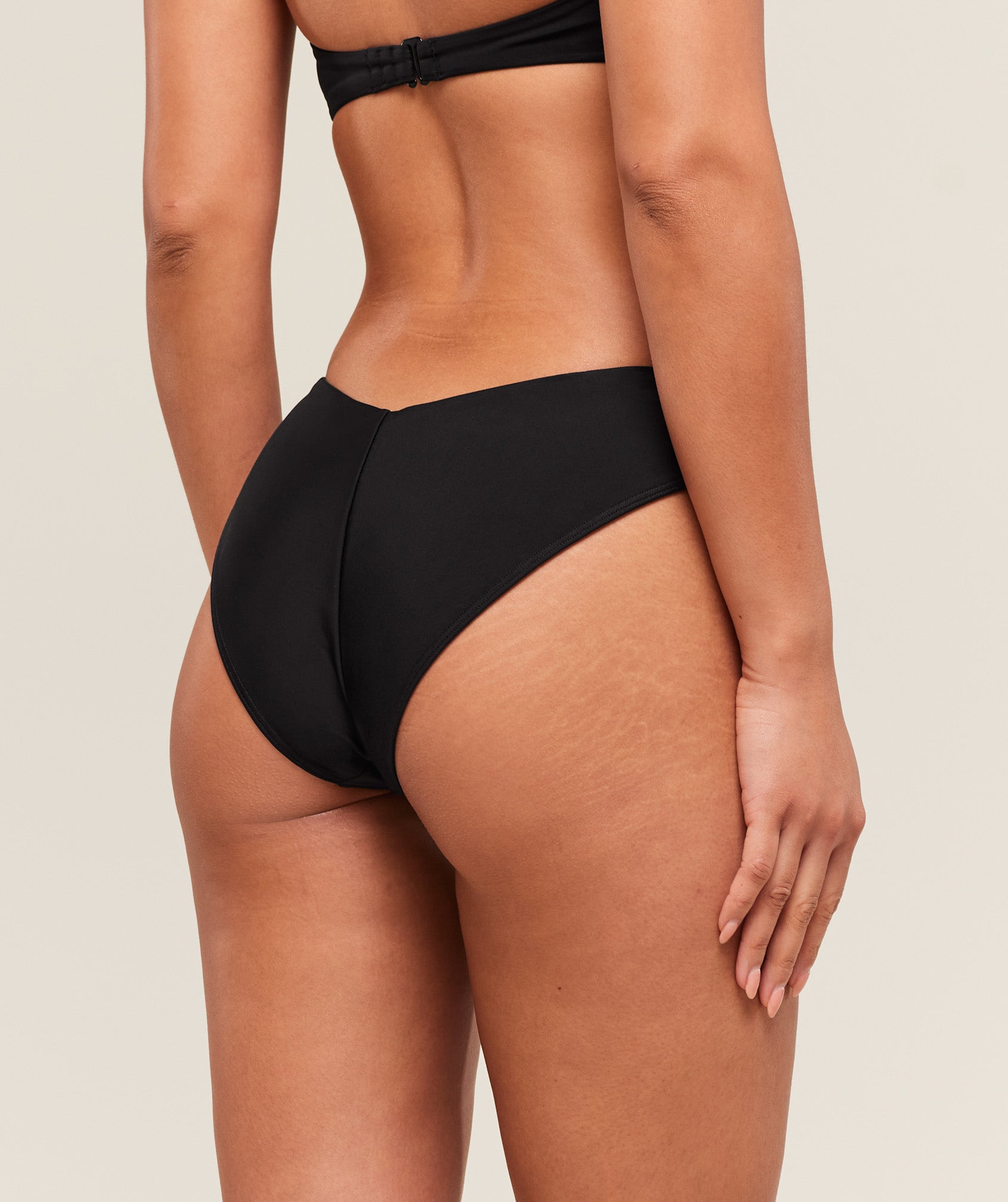 Dipped Front Bikini Bottom Black