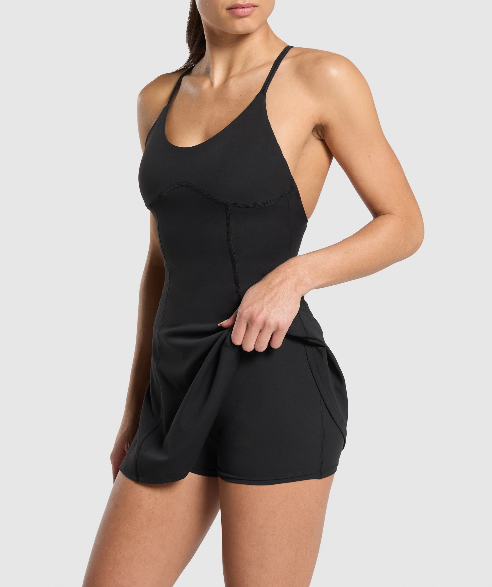 Strappy 2-in-1 Dress Black