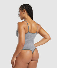 Lift Seamless Bodysuit Brushed Grey/White Marl