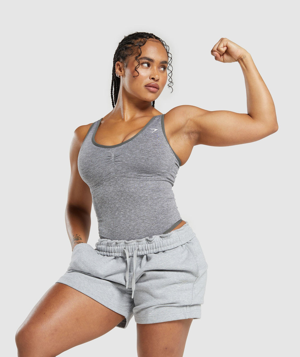Lift Seamless Bodysuit Brushed Grey/White Marl