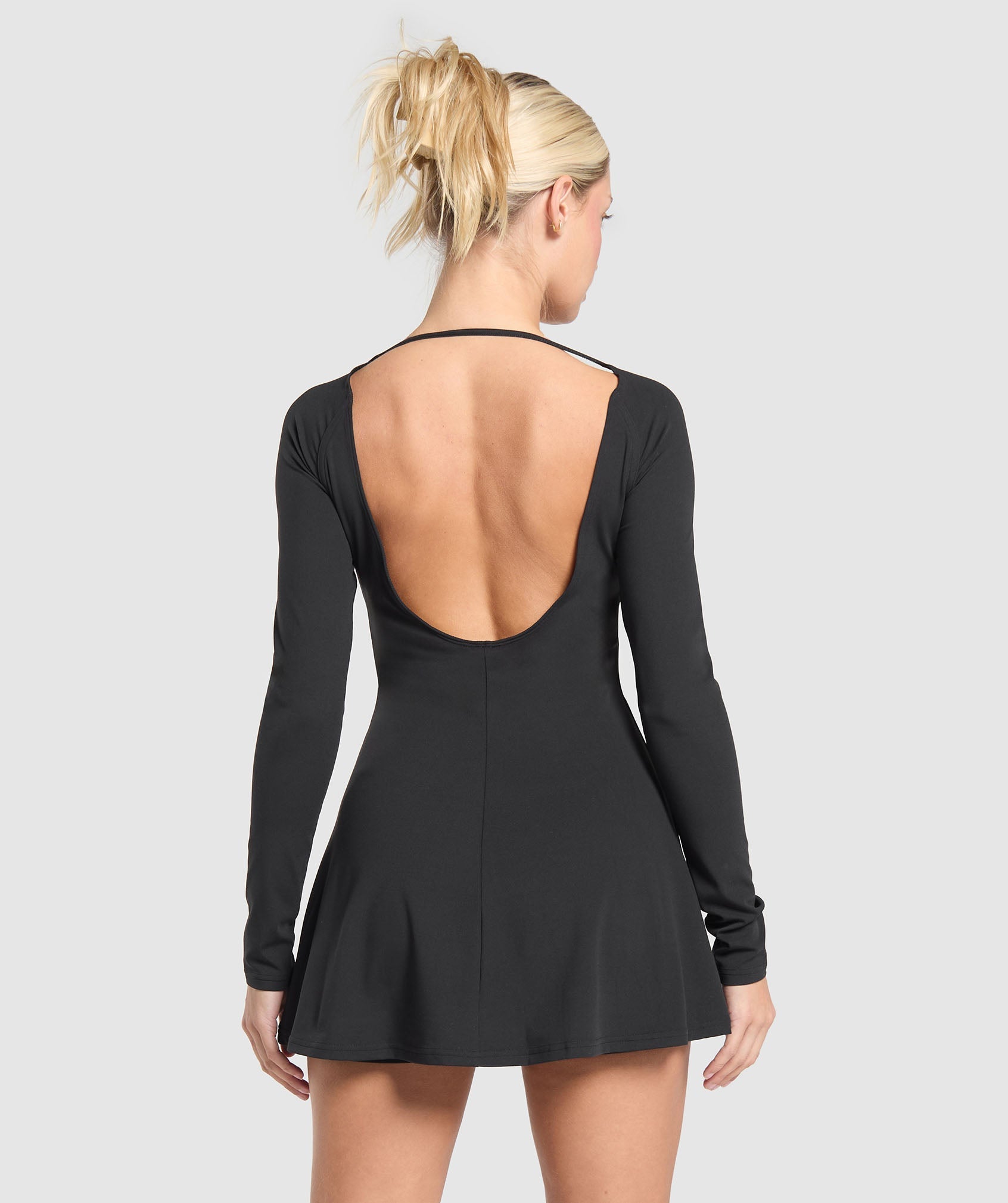 Long Sleeve Workout Dress Black