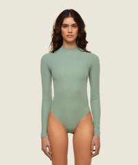 everywear Long Sleeve Active Bodysuit Dollar Green