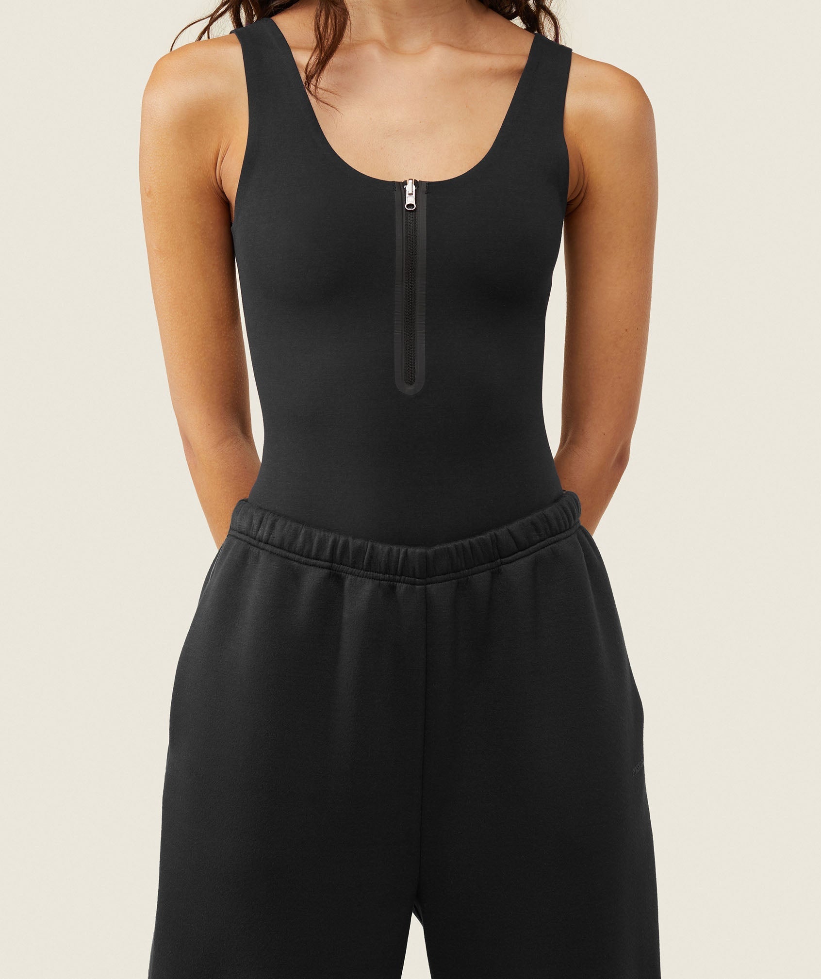 everywear Reversible Zip Leotard Black/Heavy Blue