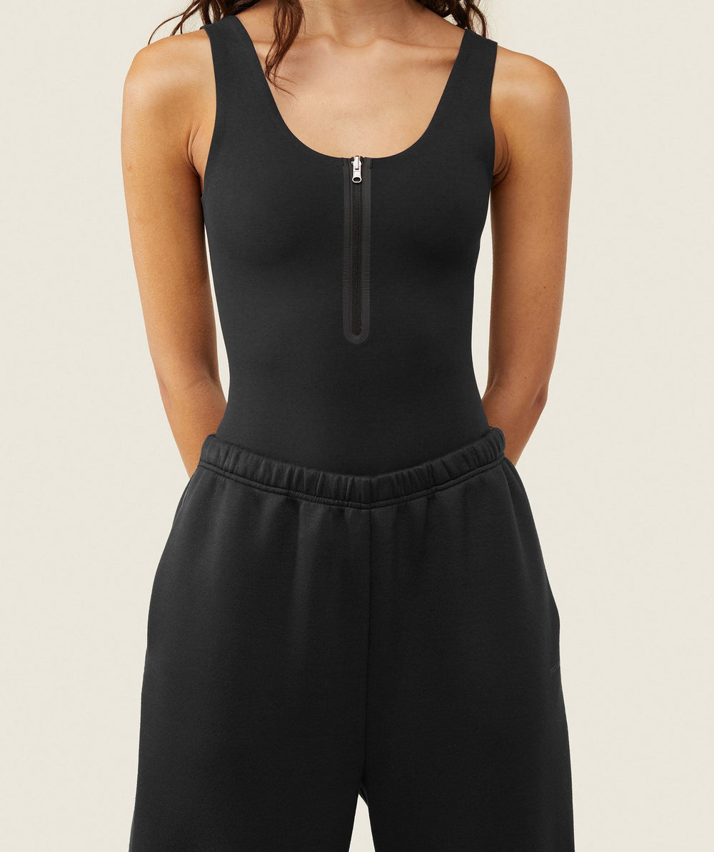 everywear Reversible Zip Leotard Black/Heavy Blue