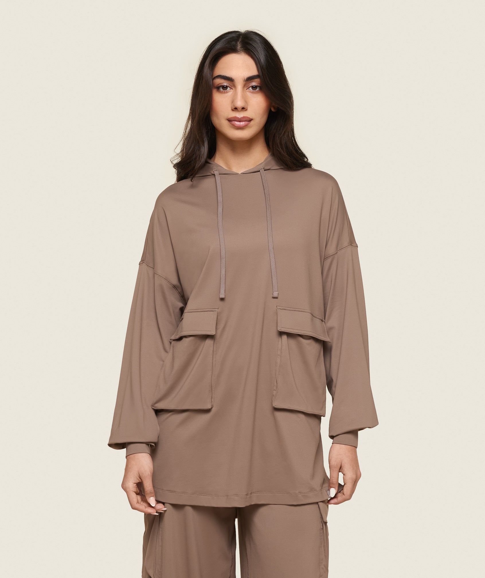 GS x Leana Deeb Oversized Hoodie Soul Brown