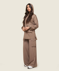 GS x Leana Deeb Oversized Hoodie Soul Brown