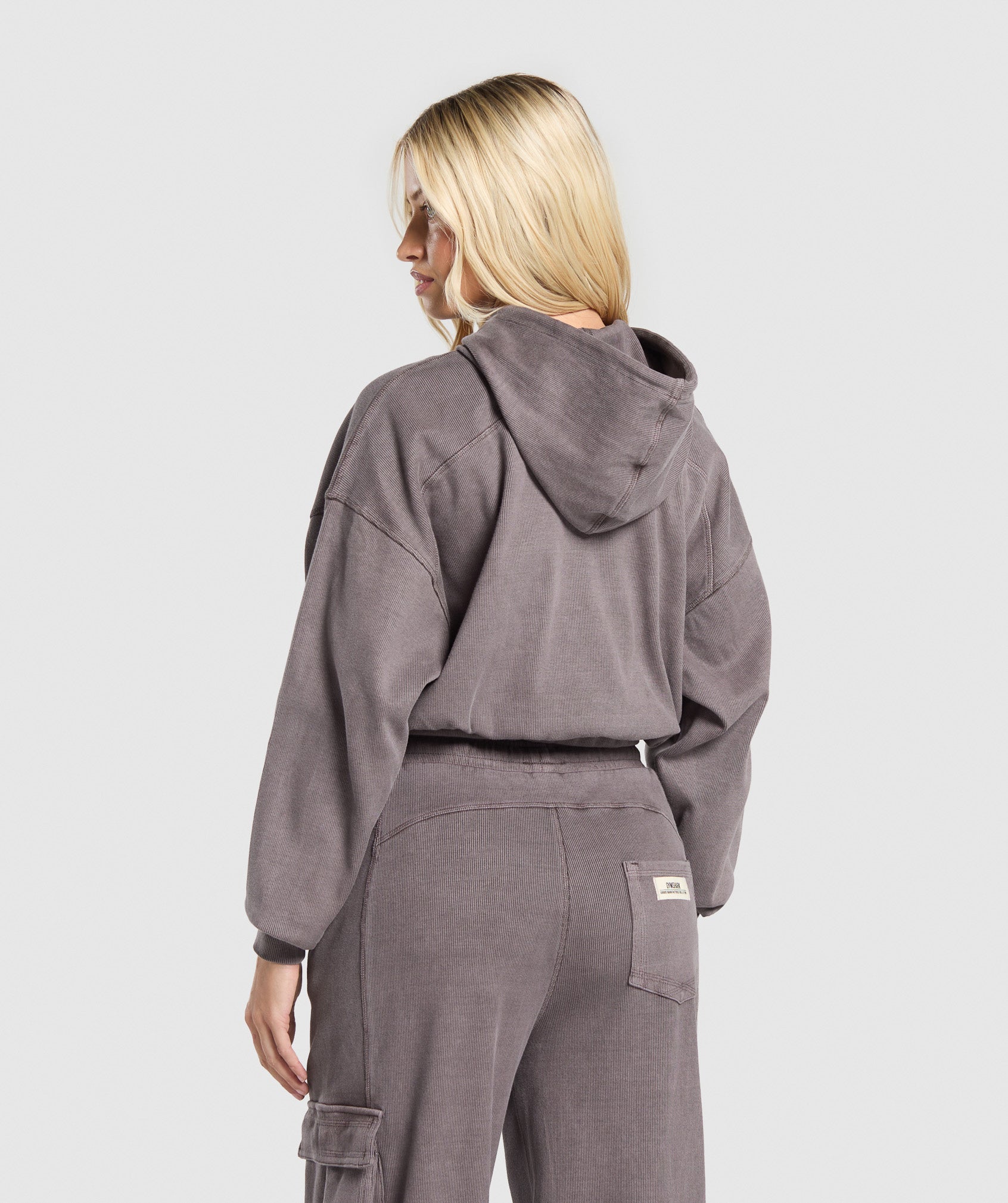 Rest Day Ribbed Hoodie Brushed Purple