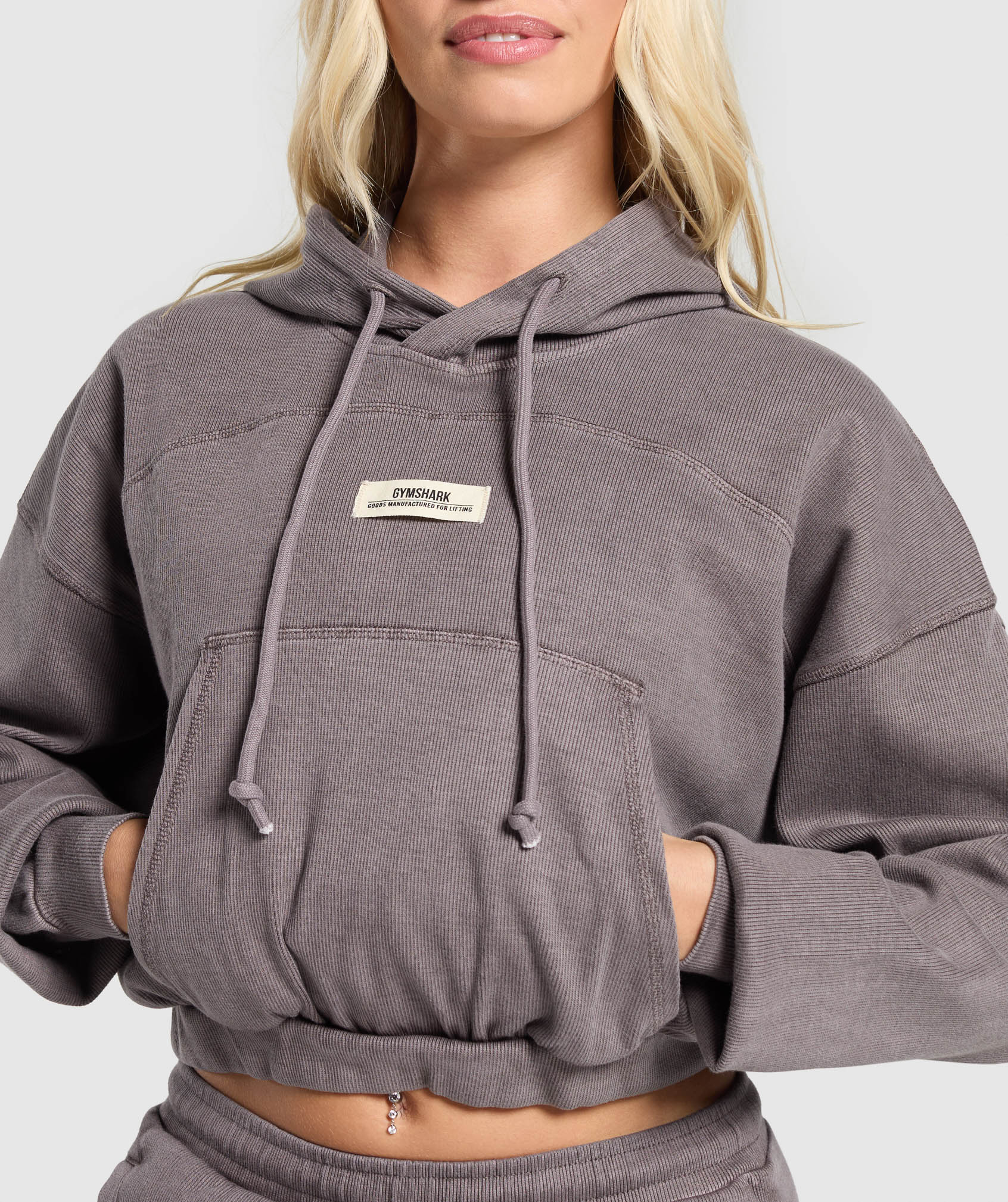 Rest Day Ribbed Hoodie Brushed Purple