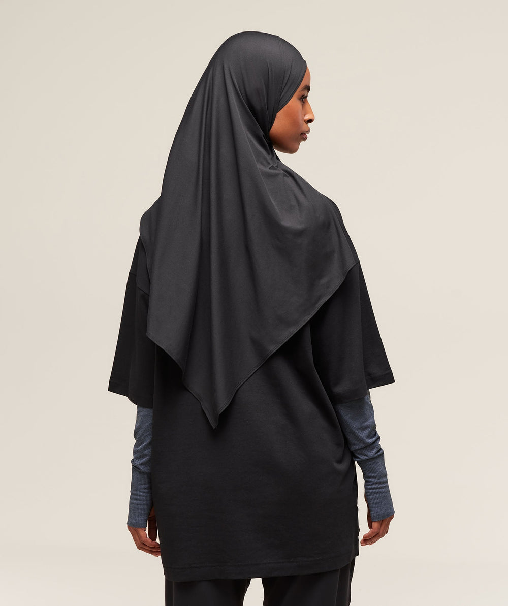 Covered Longline Cotton T-Shirt Black