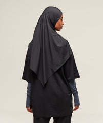 Covered Longline Cotton T-Shirt Black
