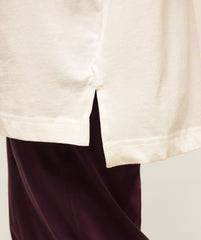 Covered Longline Cotton T-Shirt Soft White