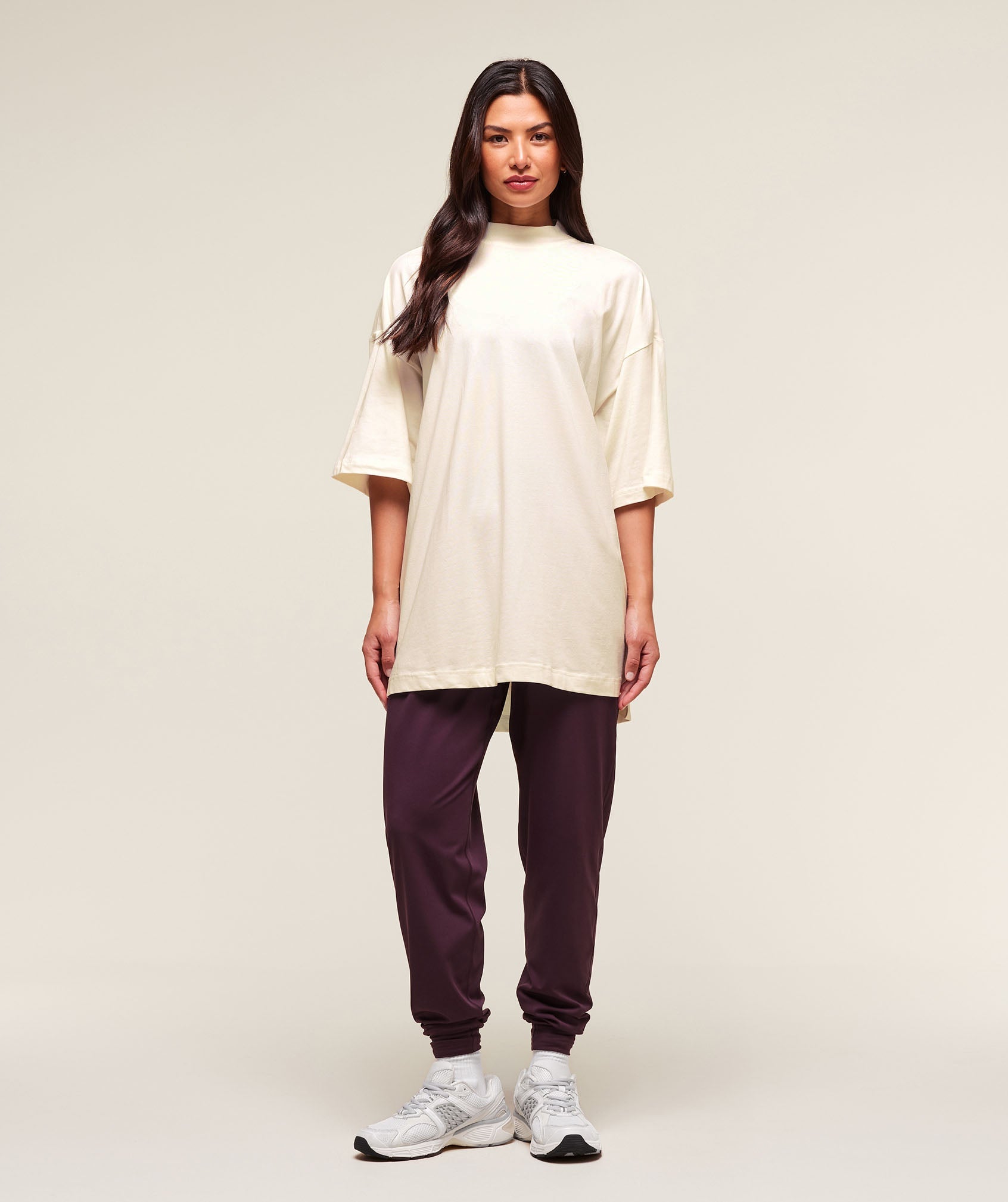 Covered Longline Cotton T-Shirt Soft White