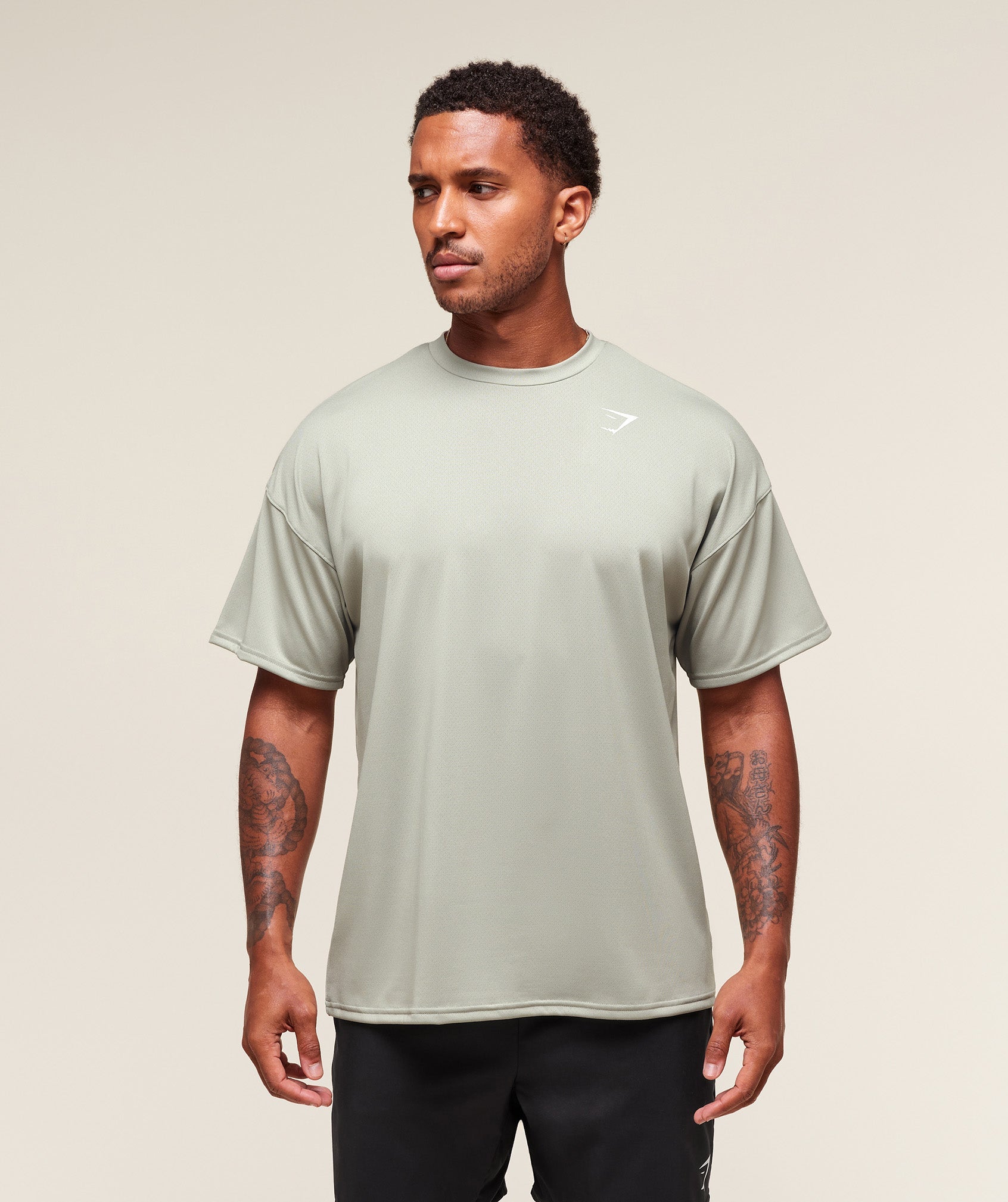Oversized Performance T-Shirt Stone Grey