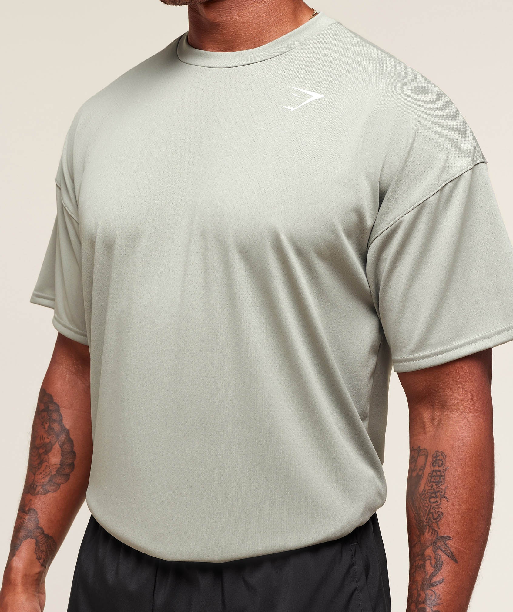 Oversized Performance T-Shirt Stone Grey