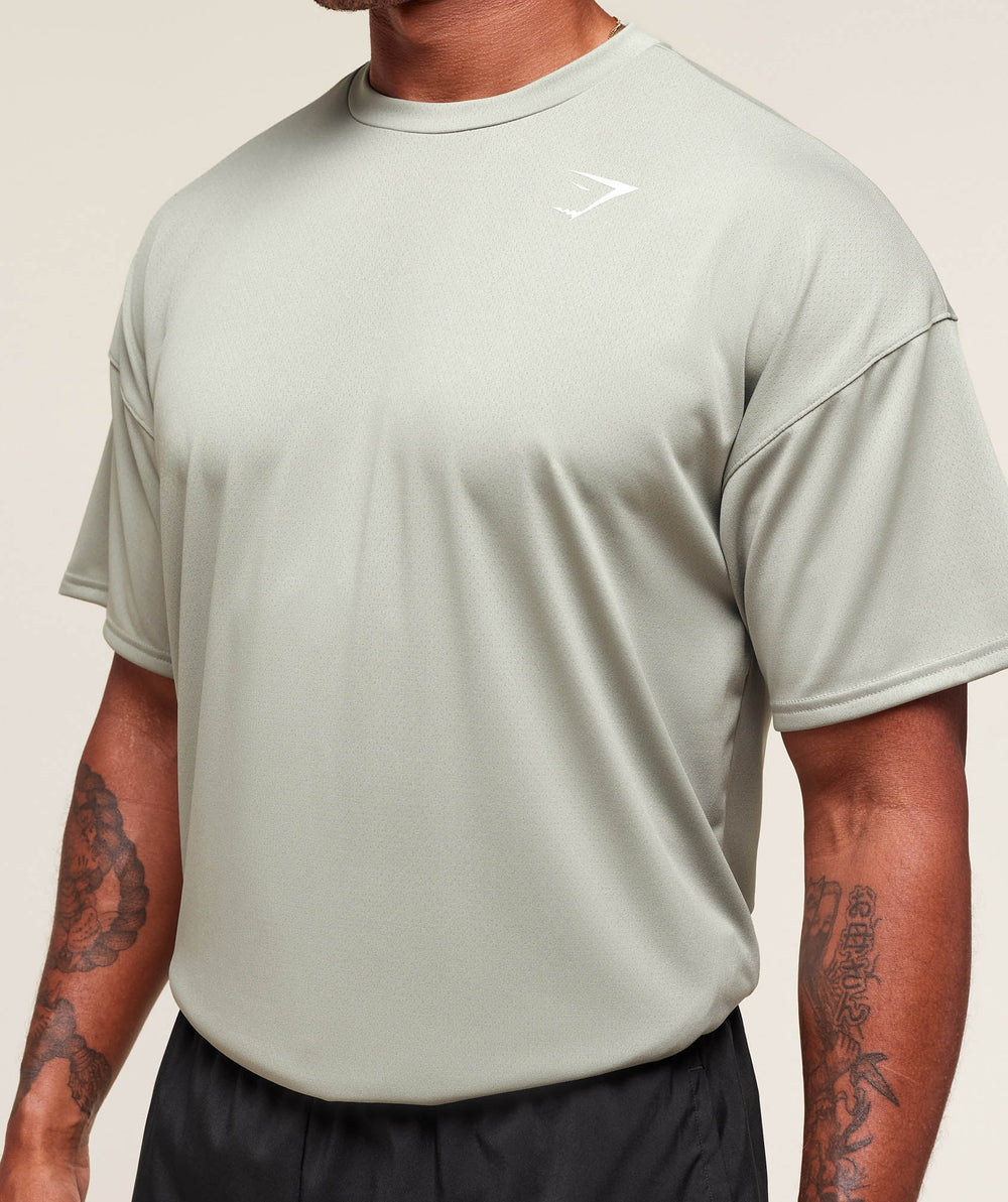 Oversized Performance T-Shirt Stone Grey