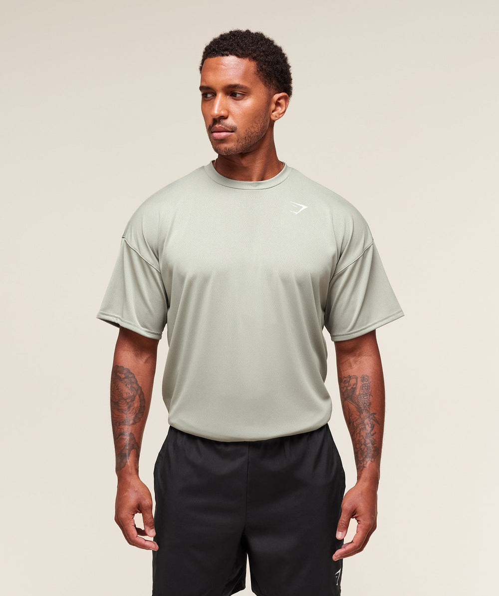 Oversized Performance T-Shirt Stone Grey