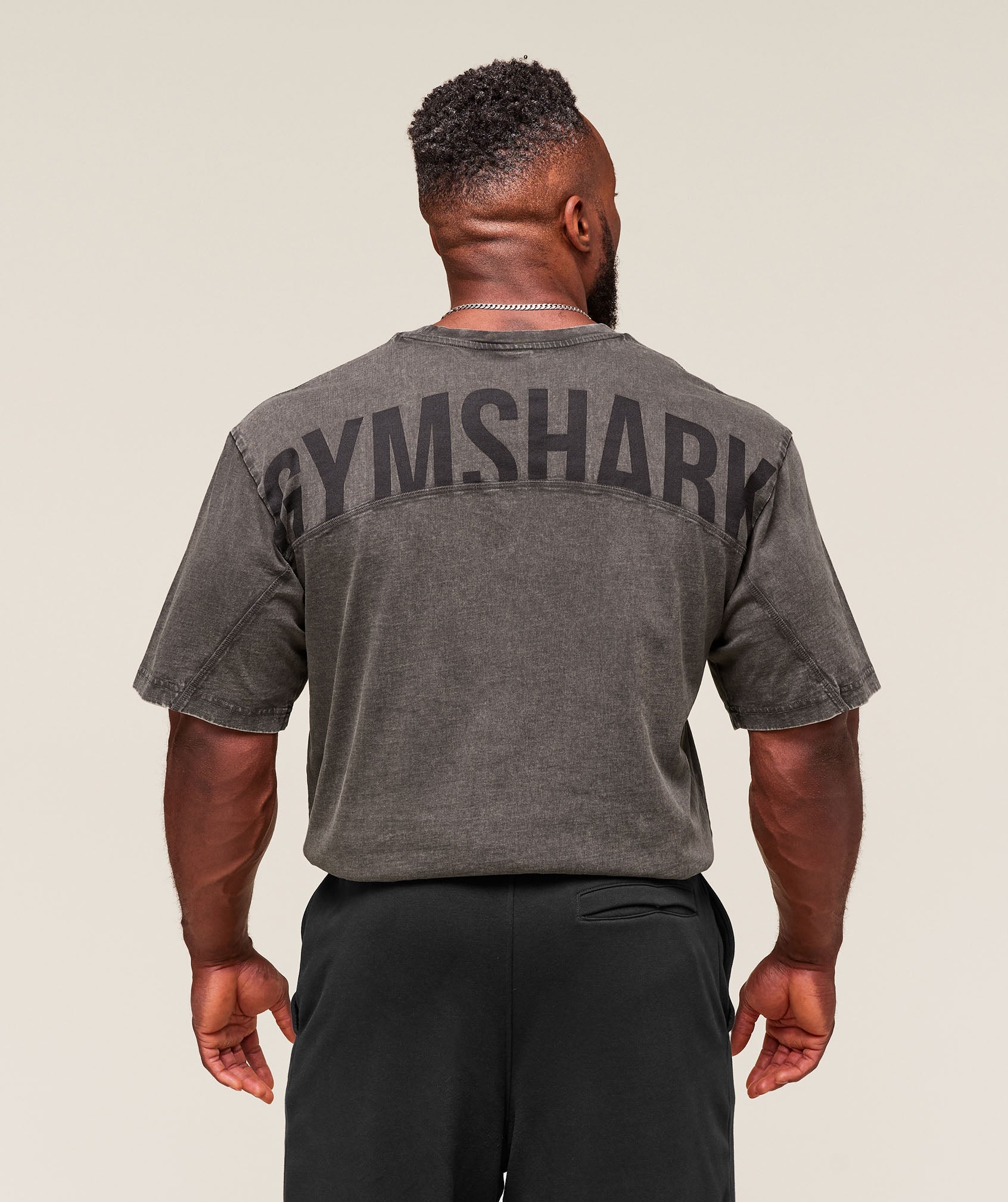 Power Washed T-Shirt Onyx Grey/Acid Wash Small Ball