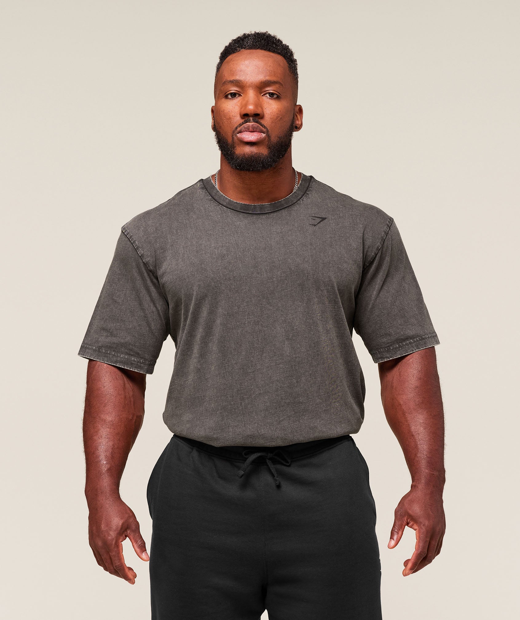 Power Washed T-Shirt Onyx Grey/Acid Wash Small Ball