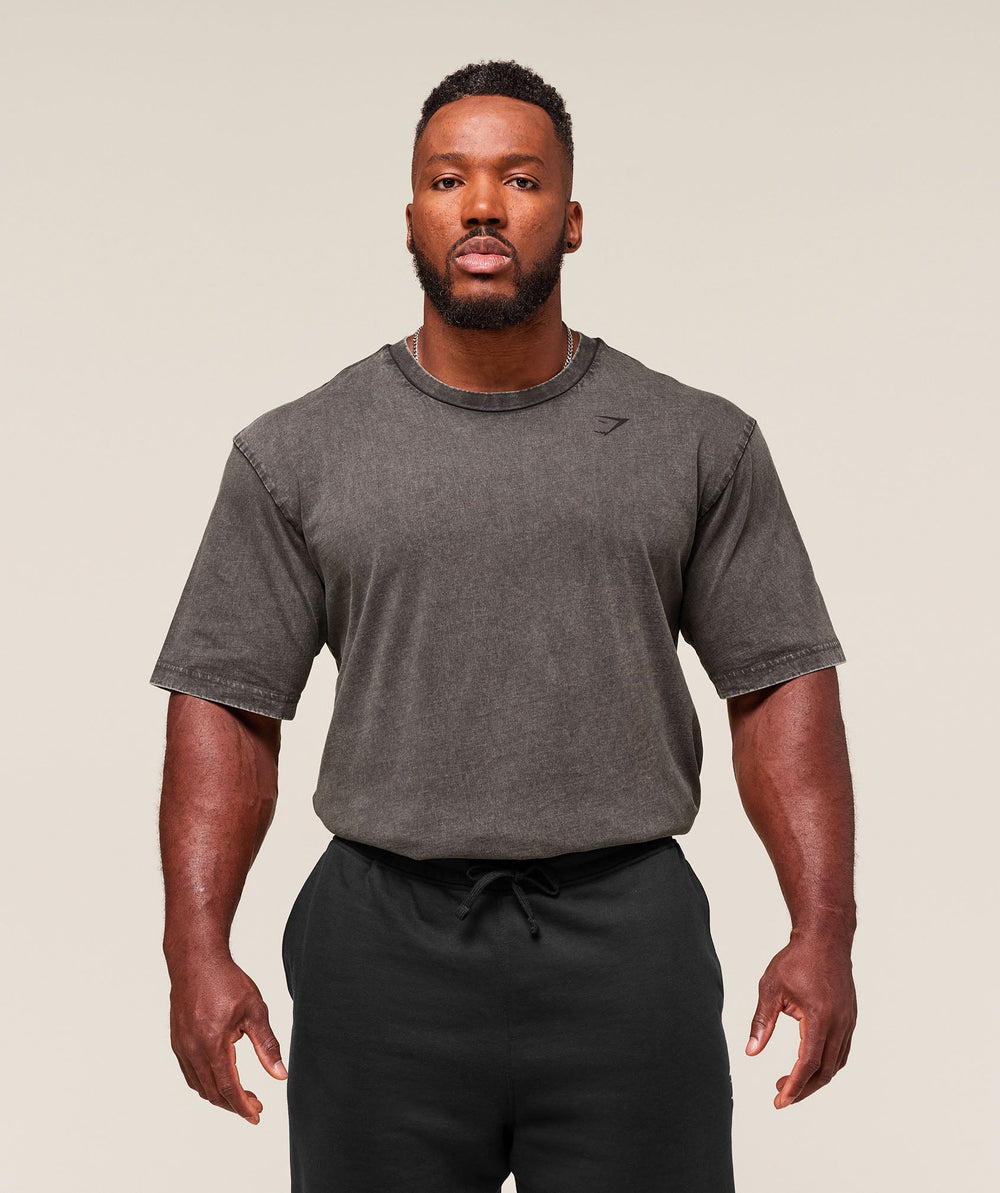 Power Washed T-Shirt Onyx Grey/Acid Wash Small Ball