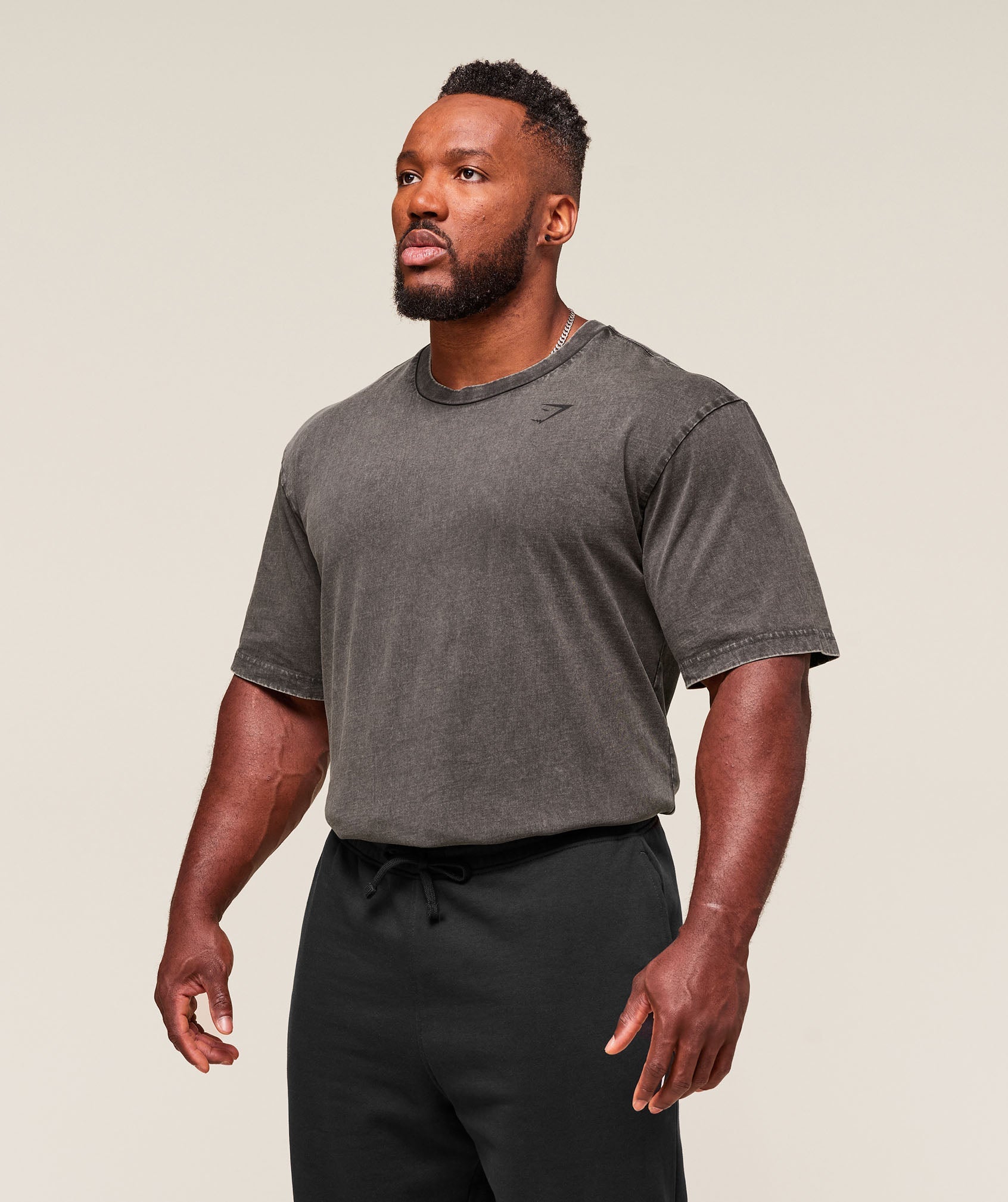 Power Washed T-Shirt Onyx Grey/Acid Wash Small Ball