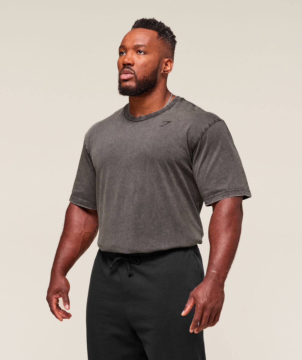 Power Washed T-Shirt Onyx Grey/Acid Wash Small Ball