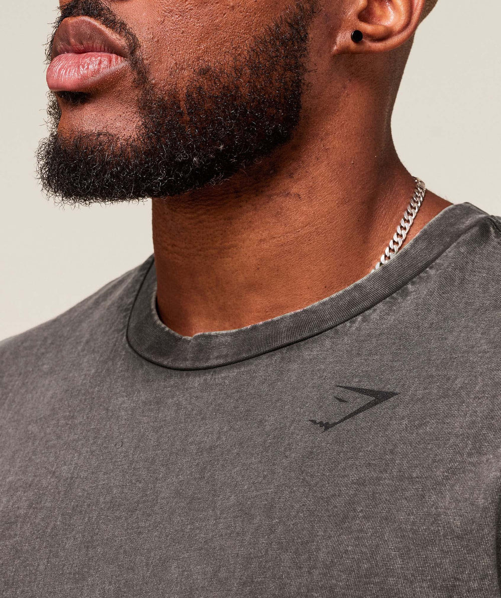 Power Washed T-Shirt Onyx Grey/Acid Wash Small Ball