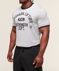 XXL Strength Dept Ringer T-Shirt Light Grey Core Marl