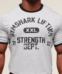 XXL Strength Dept Ringer T-Shirt Light Grey Core Marl