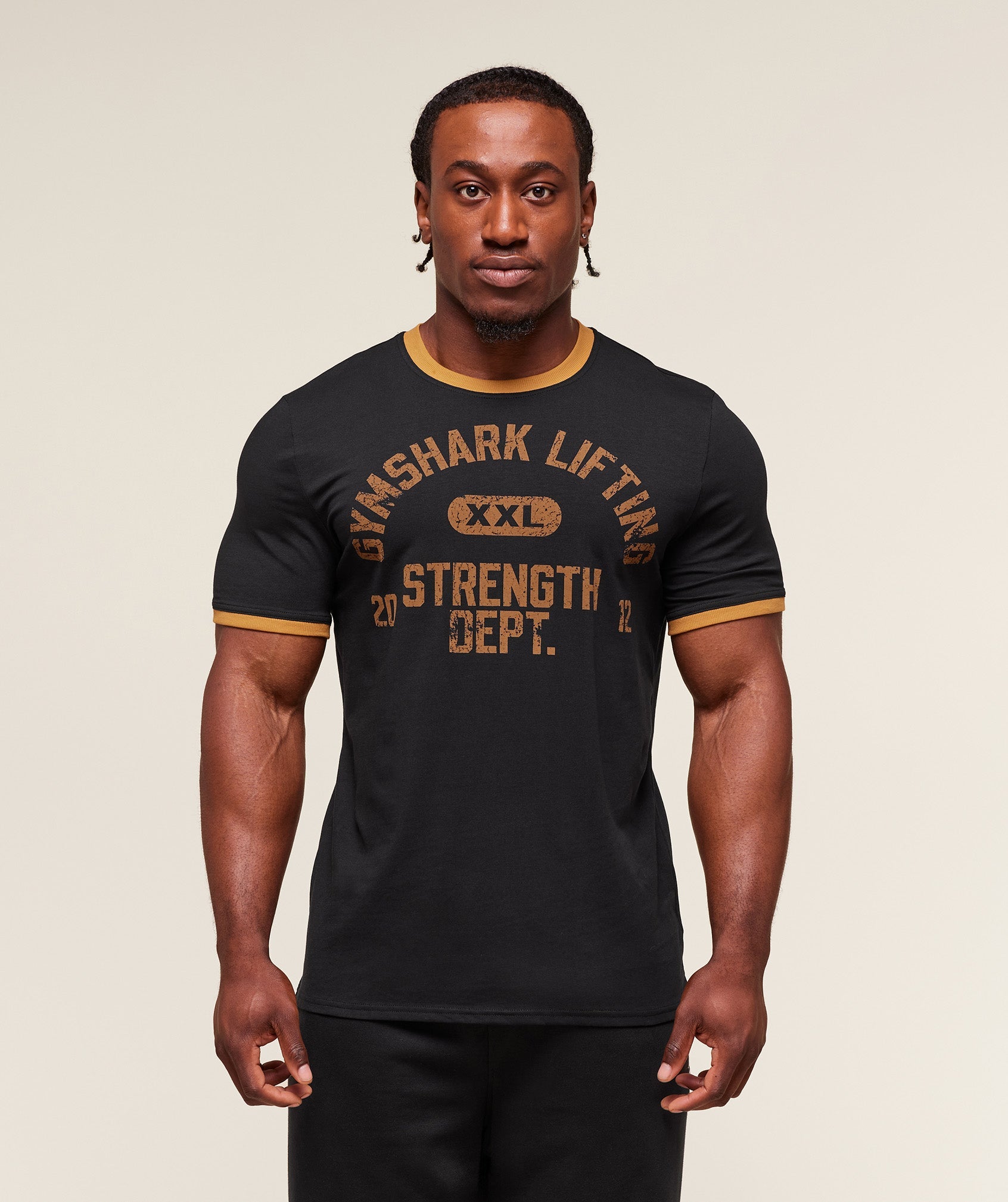 XXL Strength Dept Ringer T-Shirt Black