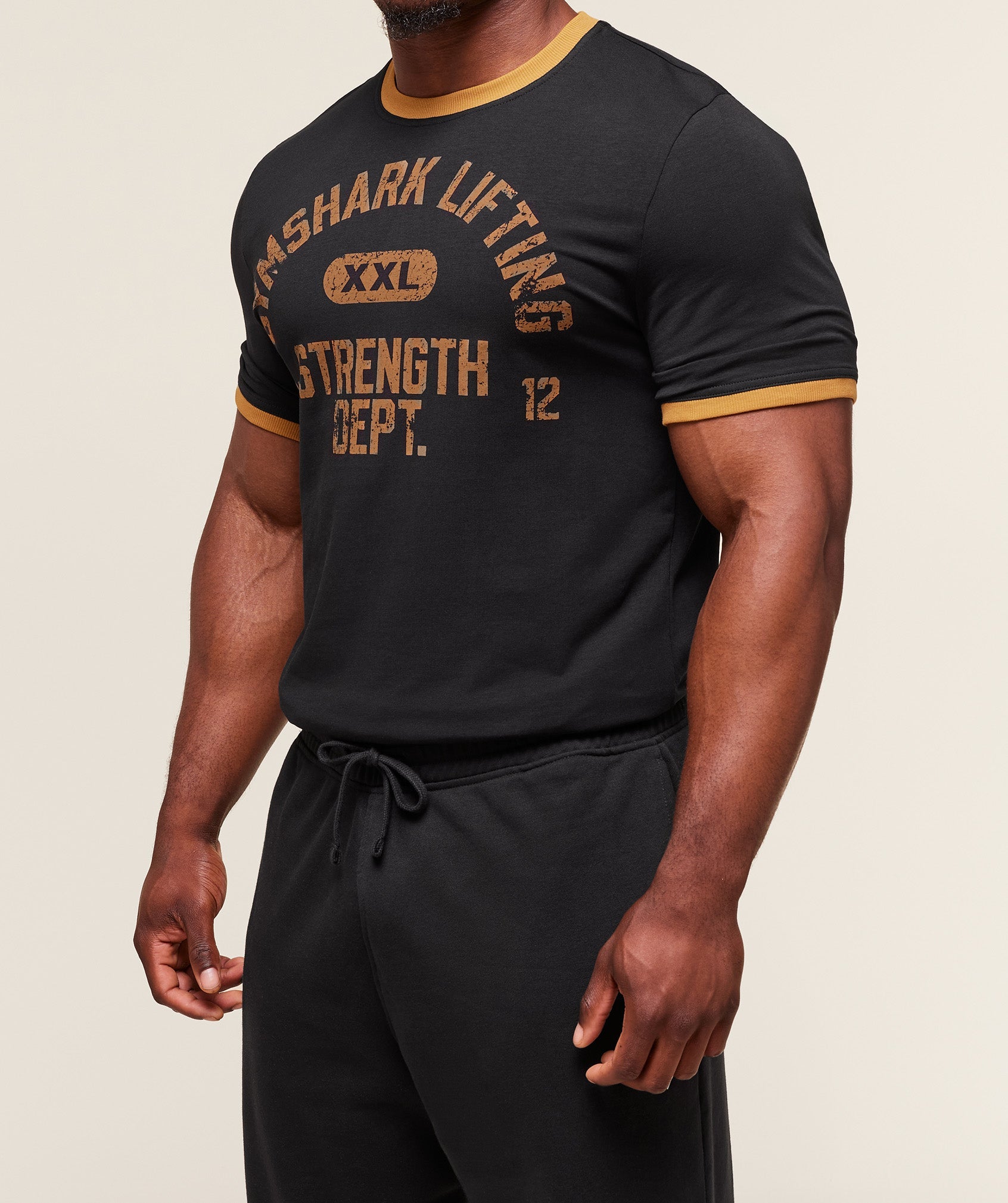 XXL Strength Dept Ringer T-Shirt Black