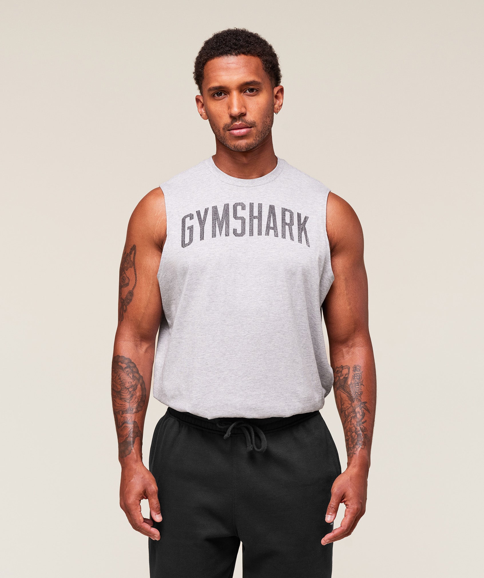 Worn Graphic Tank Light Grey Core Marl