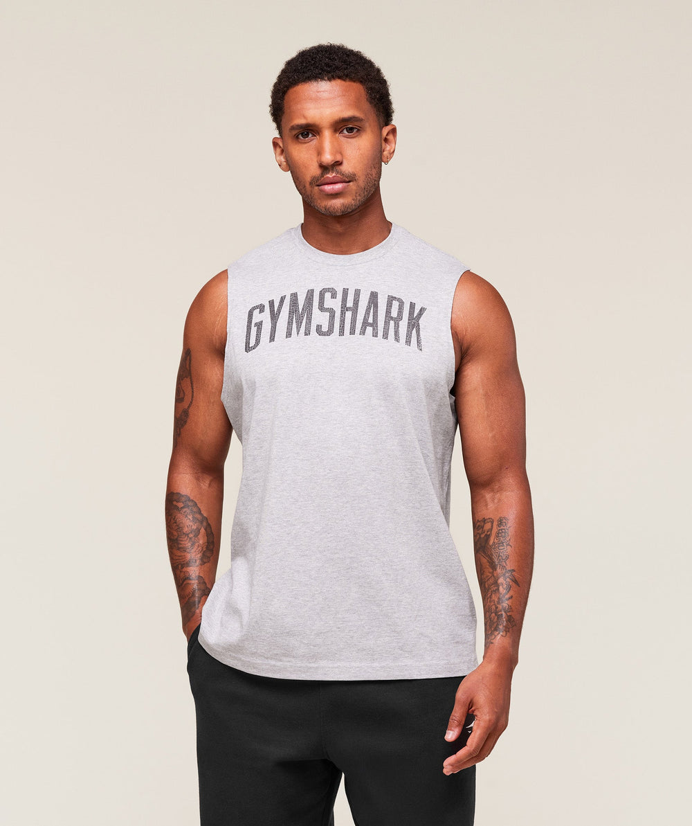 Worn Graphic Tank Light Grey Core Marl