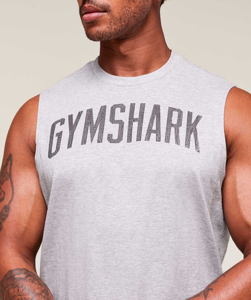 Worn Graphic Tank Light Grey Core Marl