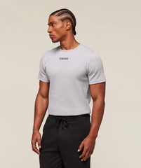 Premium Ribbed T-Shirt Light Grey Core Marl