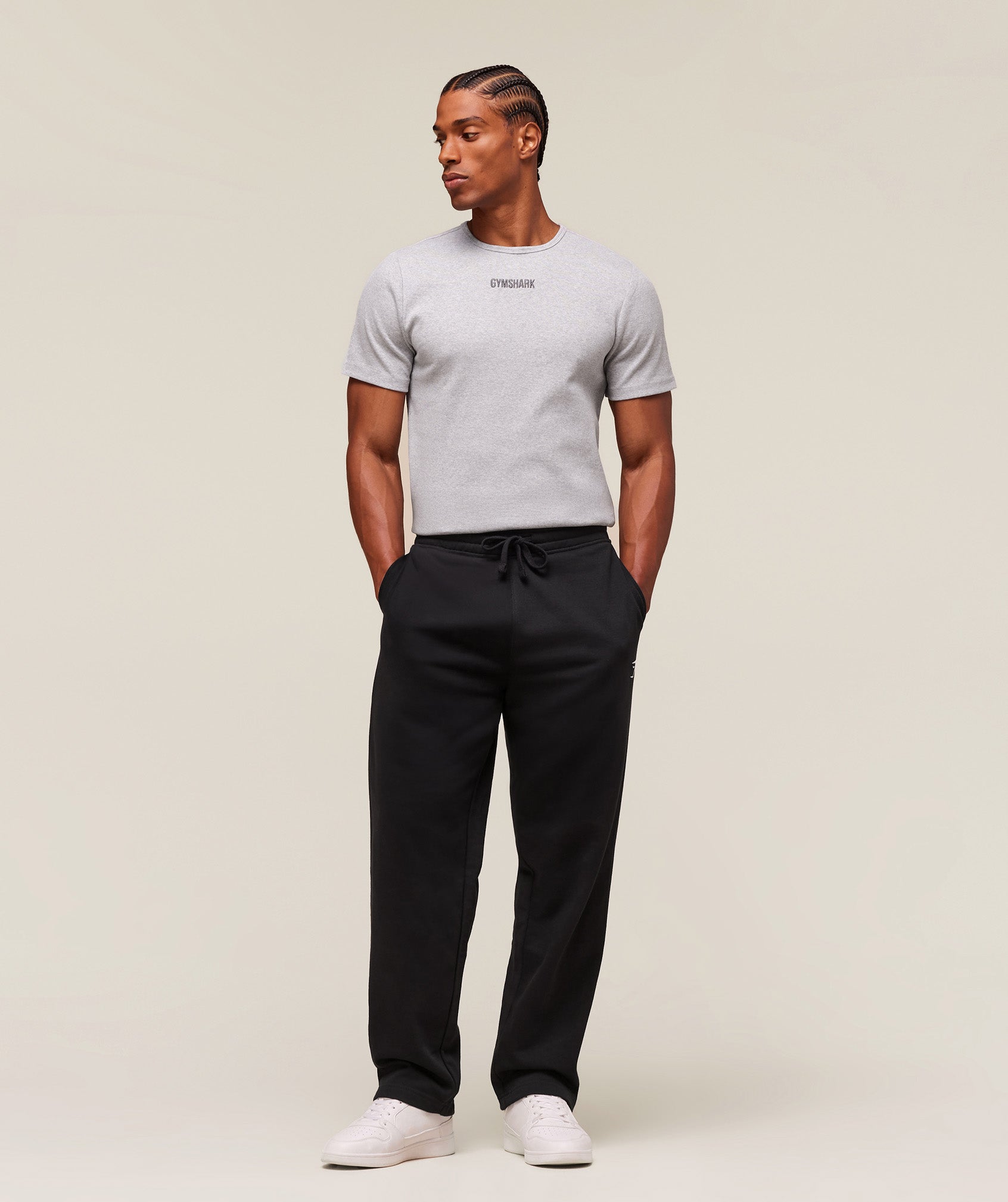 Premium Ribbed T-Shirt Light Grey Core Marl