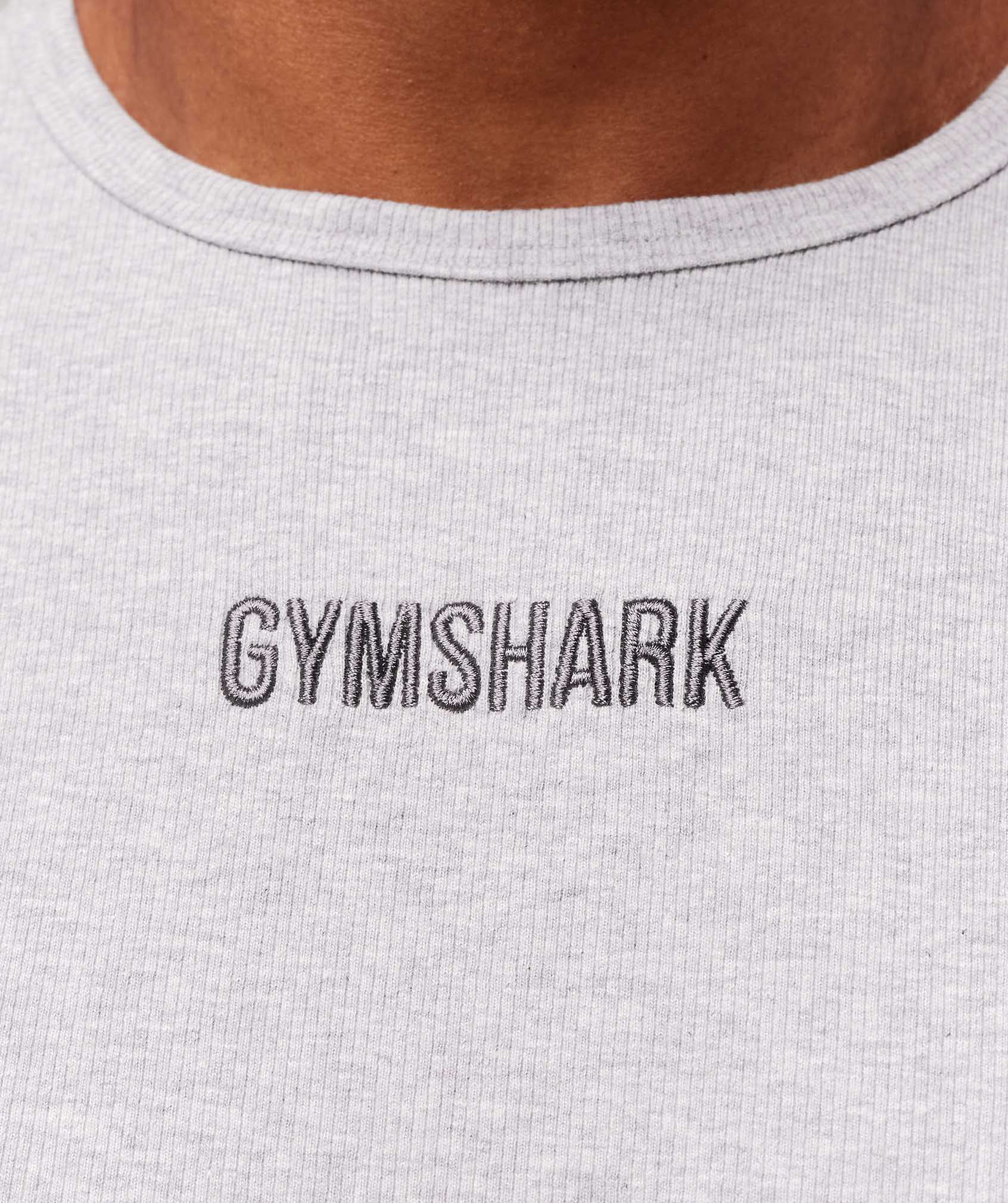 Premium Ribbed T-Shirt Light Grey Core Marl