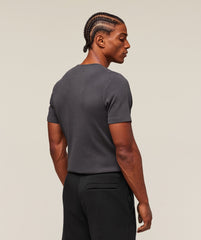 Premium Washed Ribbed T-Shirt Onyx Grey