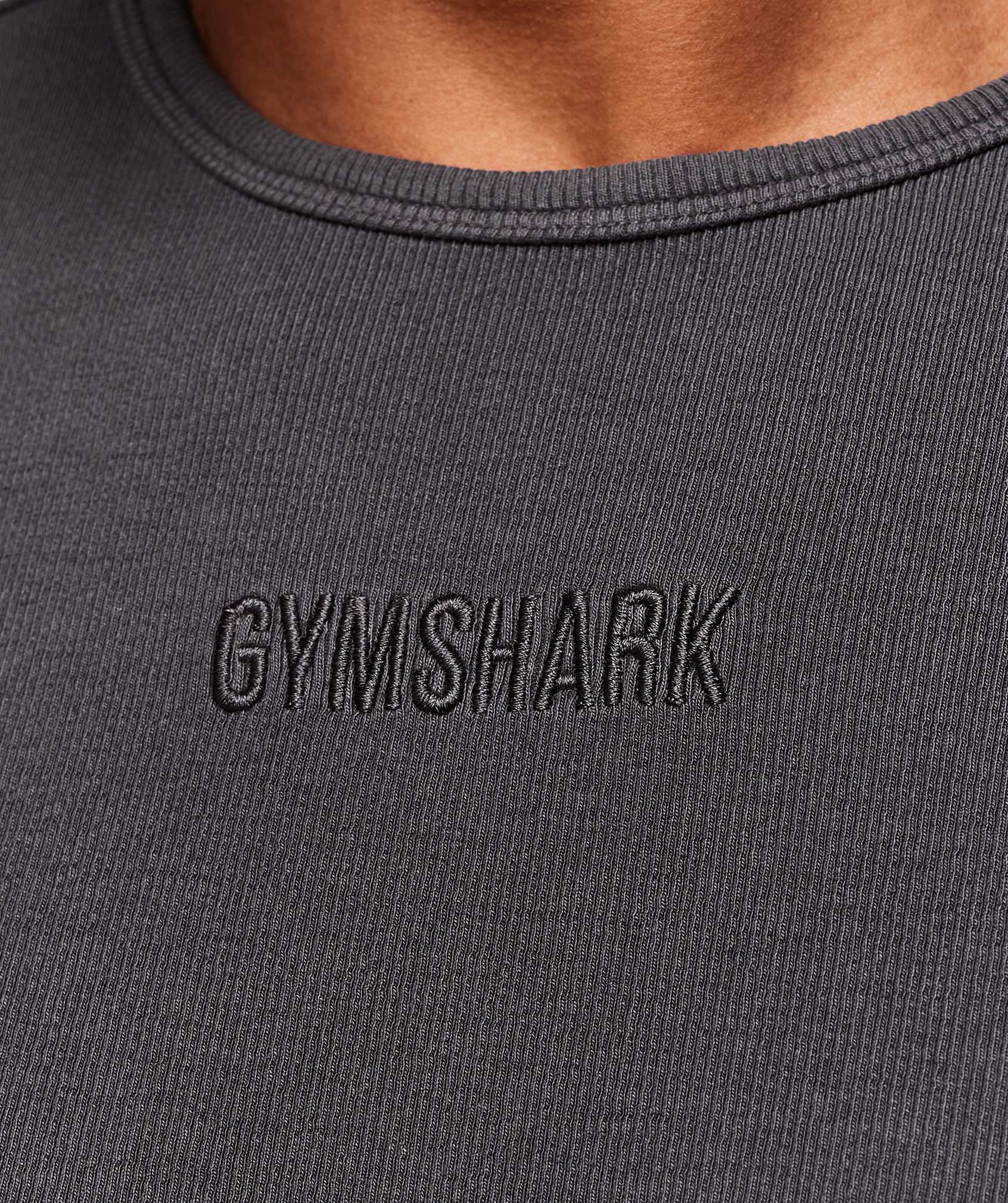 Premium Washed Ribbed T-Shirt Onyx Grey