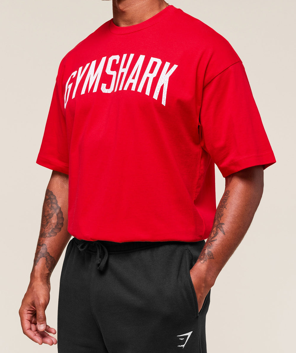Worn Graphic T-Shirt Athletic Red