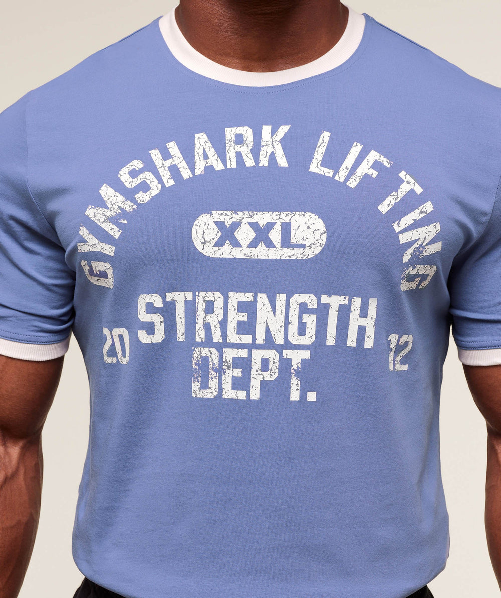 XXL Strength Dept Ringer T-Shirt Worn Blue