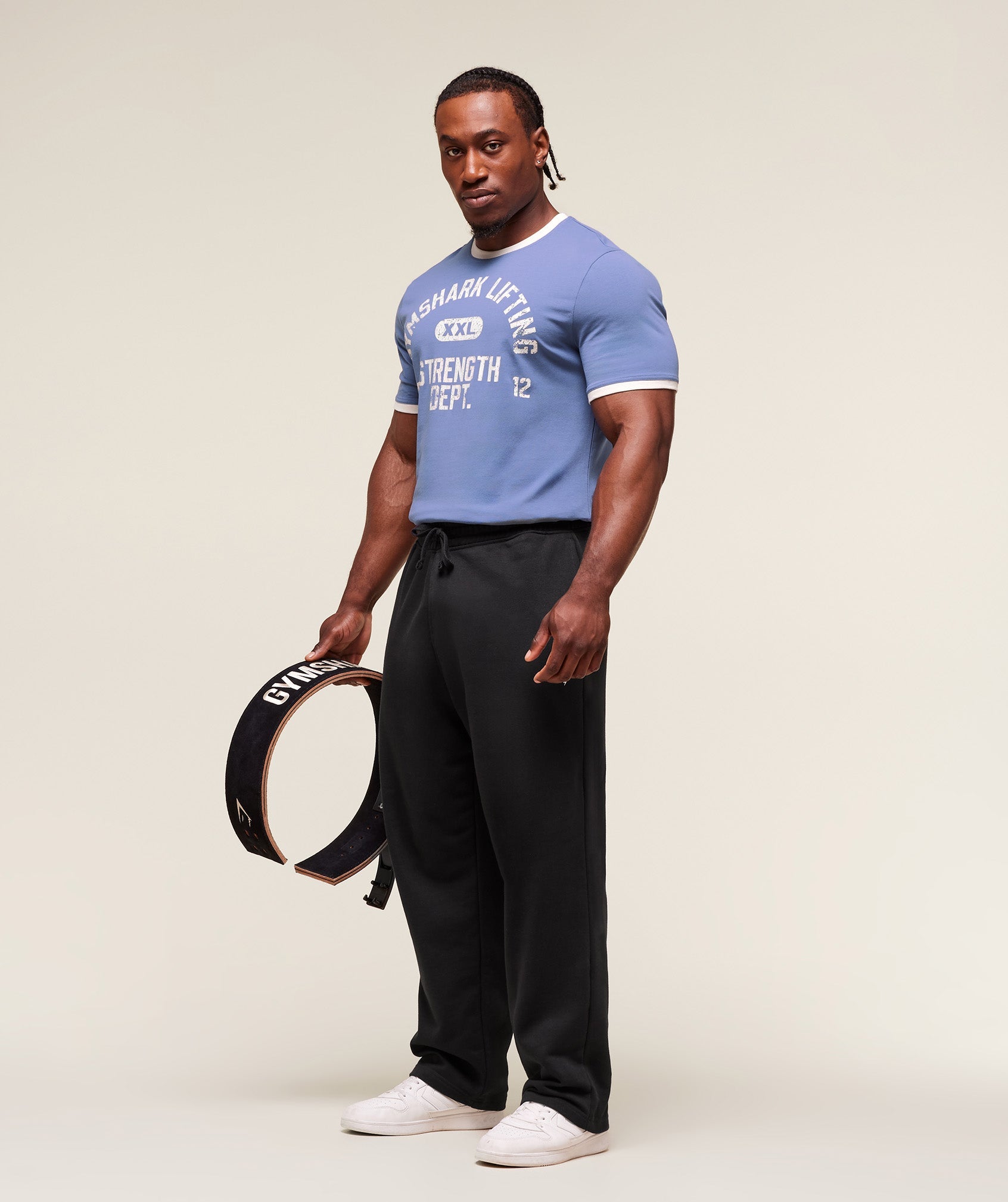 XXL Strength Dept Ringer T-Shirt Worn Blue