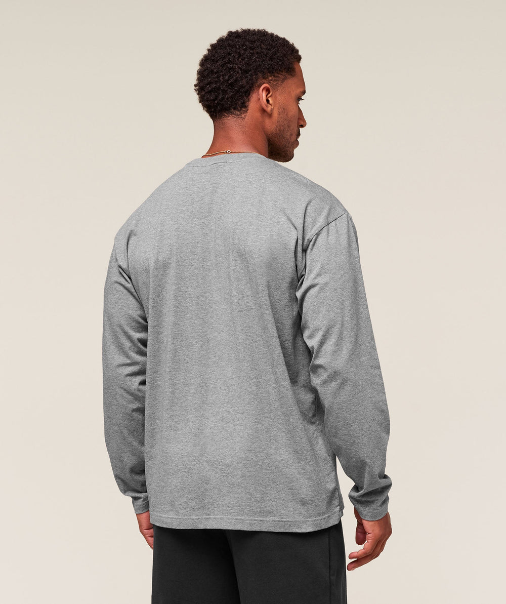 Essential Oversized Long Sleeve T-Shirt Charcoal Core Marl
